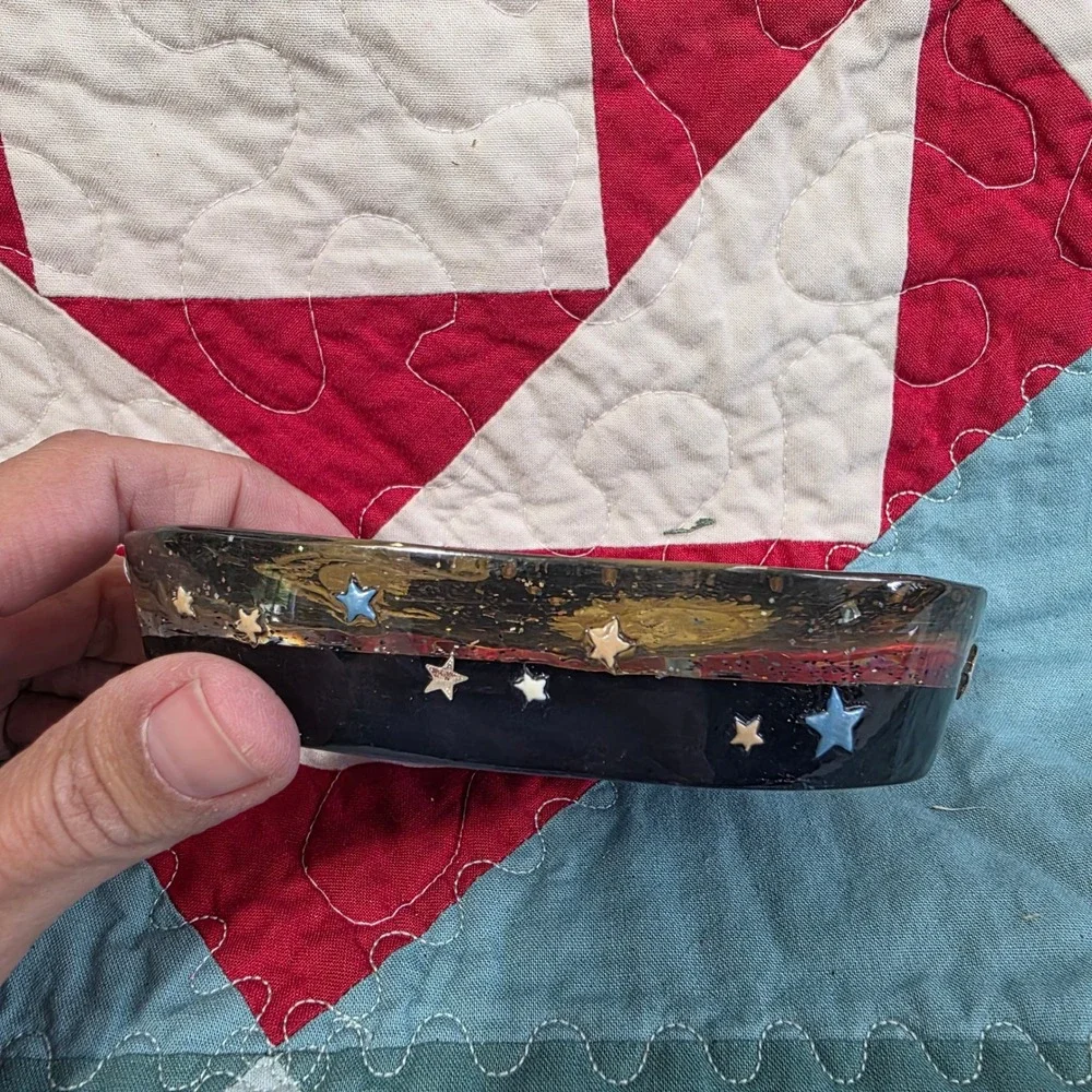 Vtg 2001 Allure Celestial Sun Moon‎ Stars Resin Soap Dish Glows in Black Light